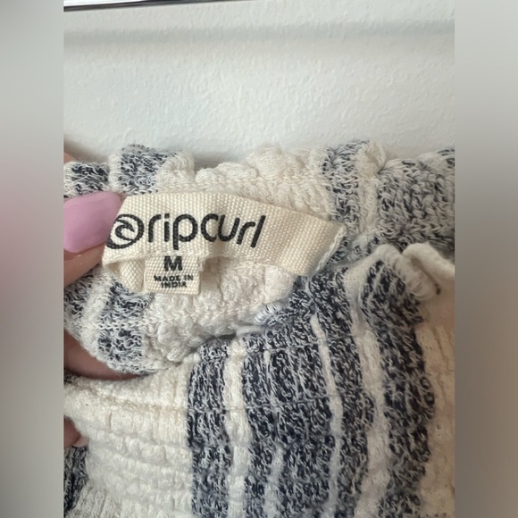 Rip curl Blue and White Seaside Striped Bandeau Top Size Medium - Picture 2 of 7